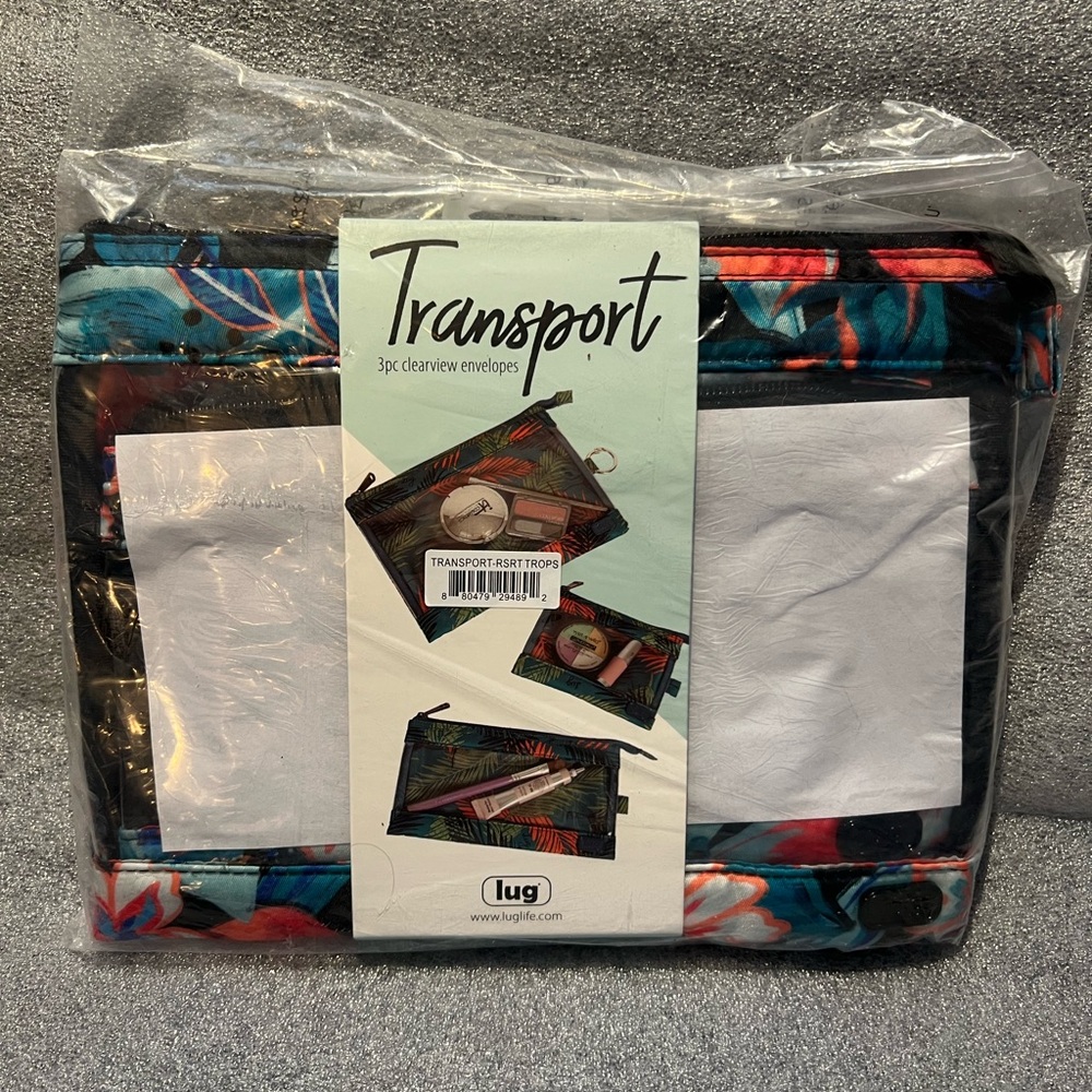 Lug Transport 3 Piece Clearview  Storage Envelope Set in Resort Tropics NWT